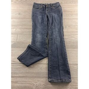 LA Idol USA Womens Dark Wash Bootcut Jeans Rhinestone Embellished Size 9 W31 L33
